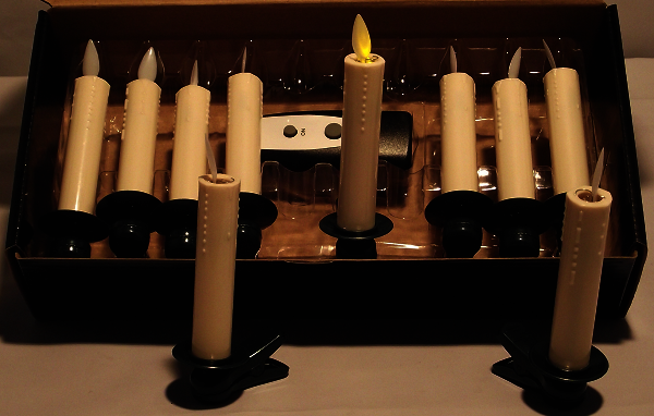 Set 10 candele per albero di Natale - controllo remoto